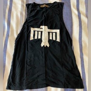 Black Tank with white eagle imagery